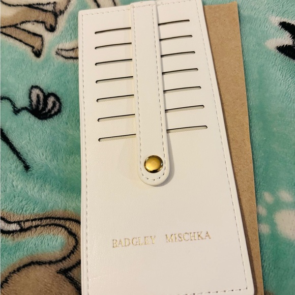 Badgley Mischka White Card Organizer with Gold Detail - Picture 1 of 1